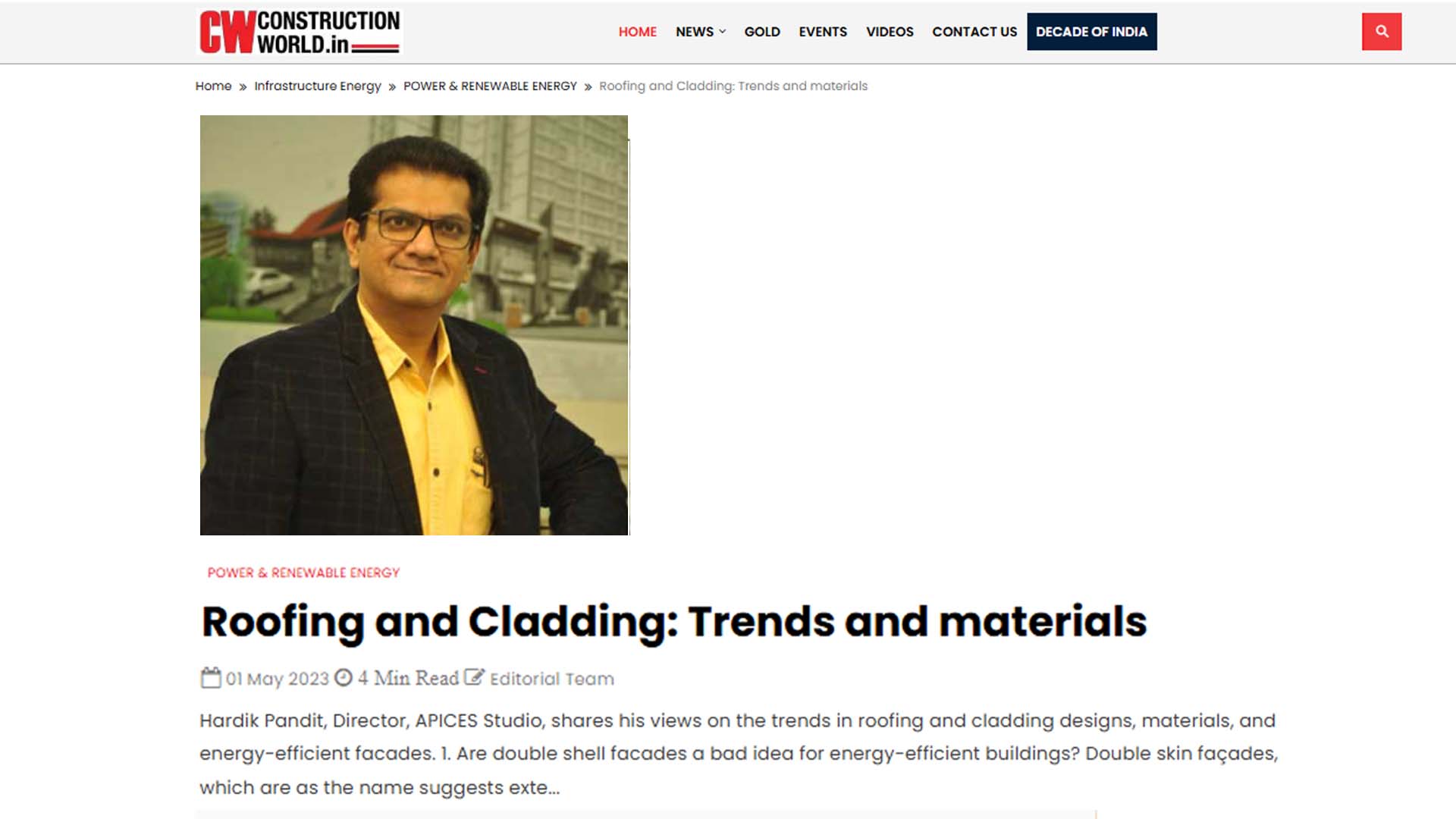 Roofing and Cladding: Trends and materials..