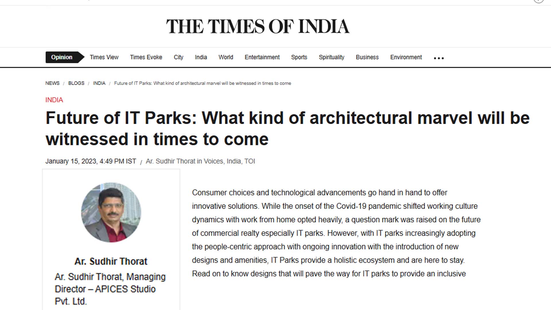 Future of IT Parks: What kind of architectural marvel will be witnessed in times to come